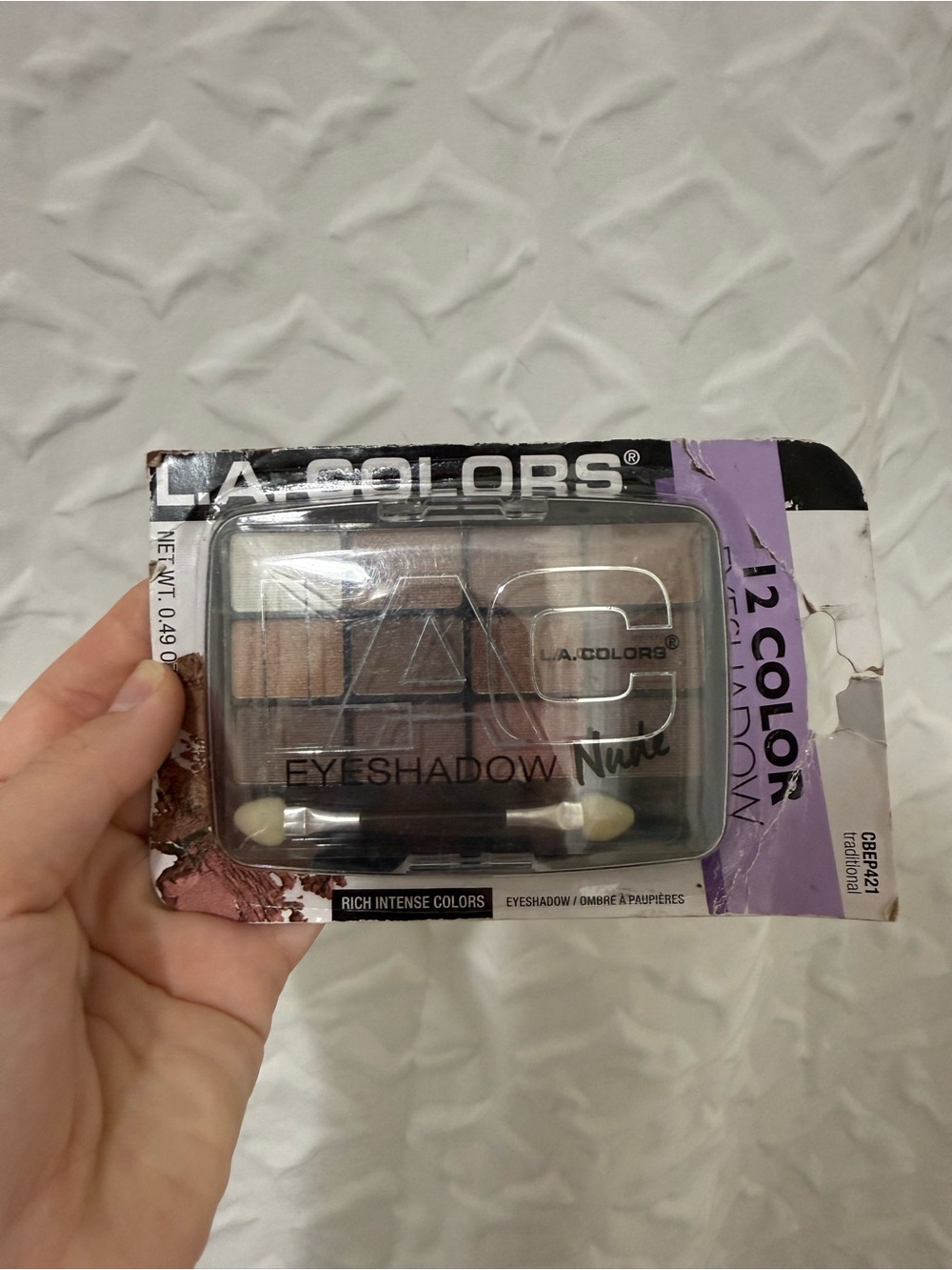 L.A. Colors 12-Color Eyeshadow Palette - Neutral & Warm Mix